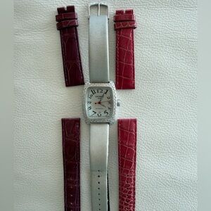 Locman Italy Silver Watch with White Strap